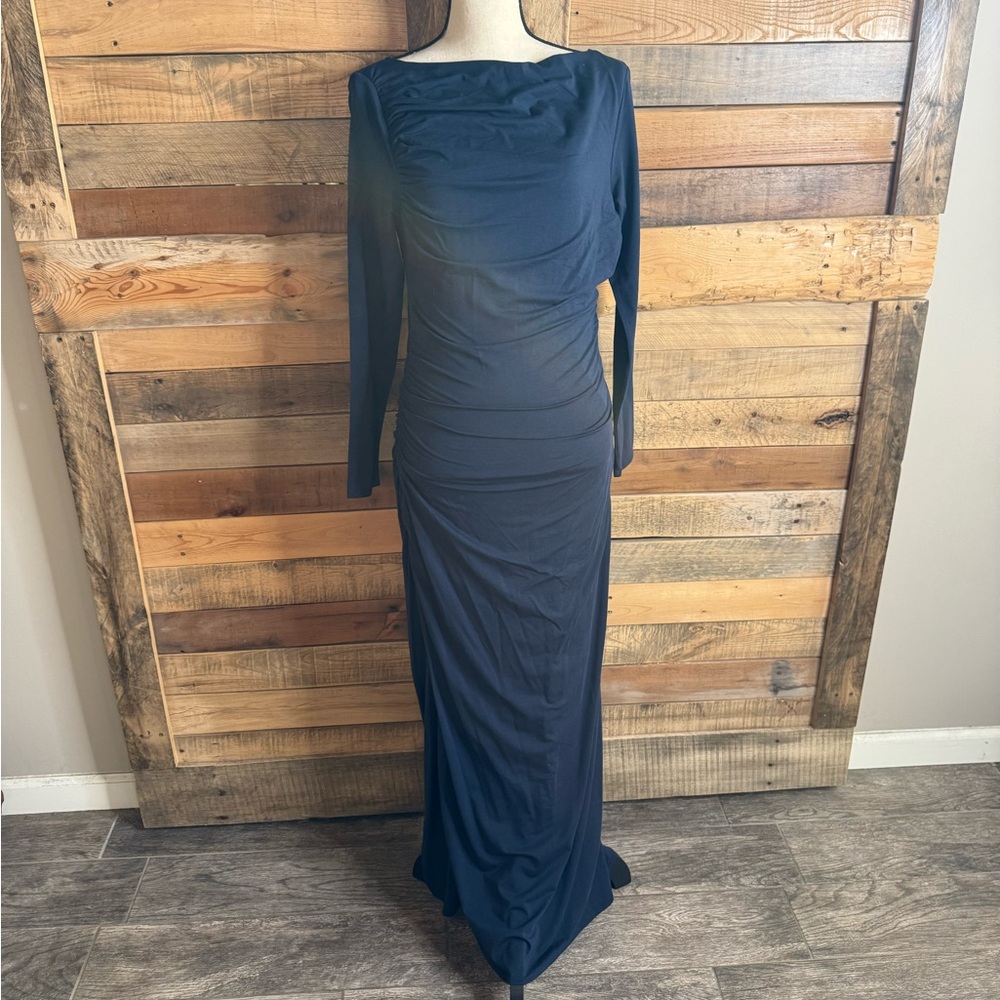 NWT Abercrombie & Fitch Navy Maxi Dress Long Sleeve